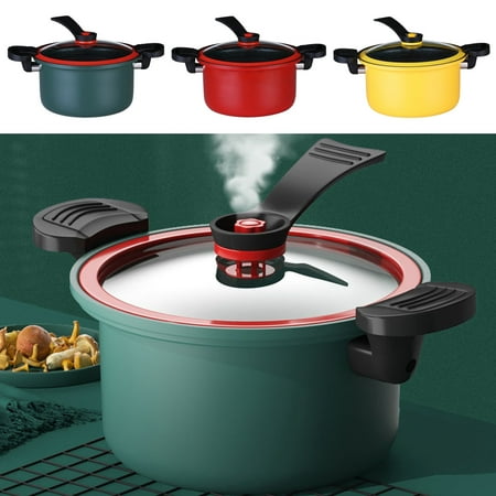 mtvxesu Non-Stick Aluminum Pressure Cooker Non Stick Pressure Cooker Green 4 Quart Aluminum Kitchen Pot For Soups Stews Rice Healthy Cooking Household Micro Pressure Smothering Design