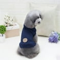 thumbnail image 6 of Handmade Pet Sweater High Collar Hooded Solid Color, Small Winter Warm Coats for Dogs, 6 of 8