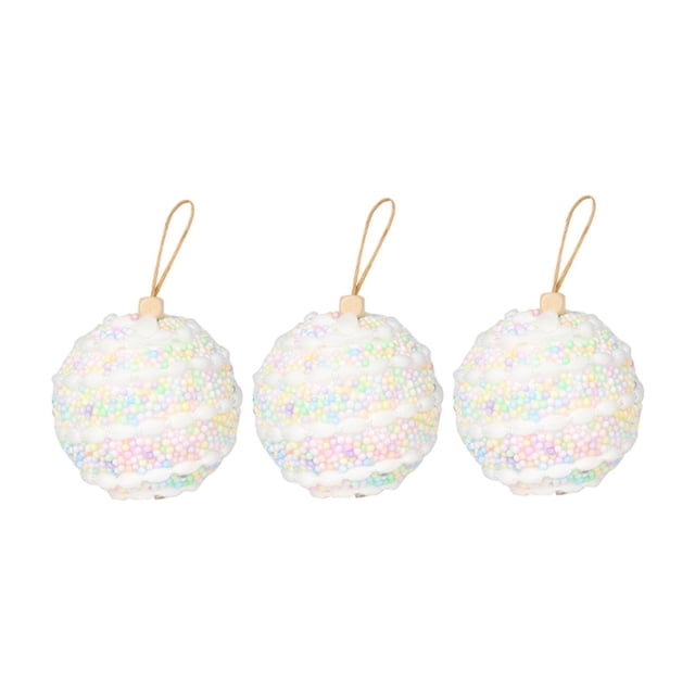 3 piezas de adornos de bolas de Navidad, bolas de Navidad, fondo, bolas colgantes de Navidad para ventana, chimenea, regalos de fiesta de aniversario Multicolor