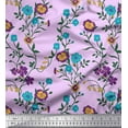 thumbnail image 1 of Soimoi Cotton Poplin Fabric Leaves & Floral Artistic Print Fabric by the Yard 56 Inch Wide, 1 of 1
