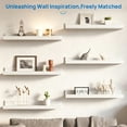 thumbnail image 4 of Sindcom 16inch Floating Shelves for Wall, Wall Shelves for Decor Storage, Wall Mounted Wood Shelves for Bedroom, Living Room, Bathroom, Kitchen, Picture Ledge Shelves, 5 Pack, White, 4 of 8