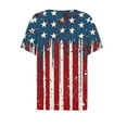 thumbnail image 4 of Yghzkop Independence Day Patriotic Shirt for Women Summer 4th of July V-Neck Short Sleeve Tops USA Flag Stars Stripes Graphic Button T-Shirts Loose Breathable Comfy Blouse Clothing, 4 of 5