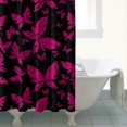 thumbnail image 4 of Black Pink Butterfly Pattern Shower Curtain 84"x72" ,Bathroom Decorative Shower Curtains Set with 12 Hooks,Modern Waterproof Washable Shower Curtain, 4 of 6