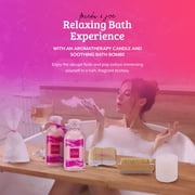 Spell Bound Love Bath and Body Gift Set for Women – 9pc Spa Gift Basket with Shower Gel, Bubble Bath, Bath Bombs, Rose Soap, Candle, and Loofah – Self Care Gift Set for Her