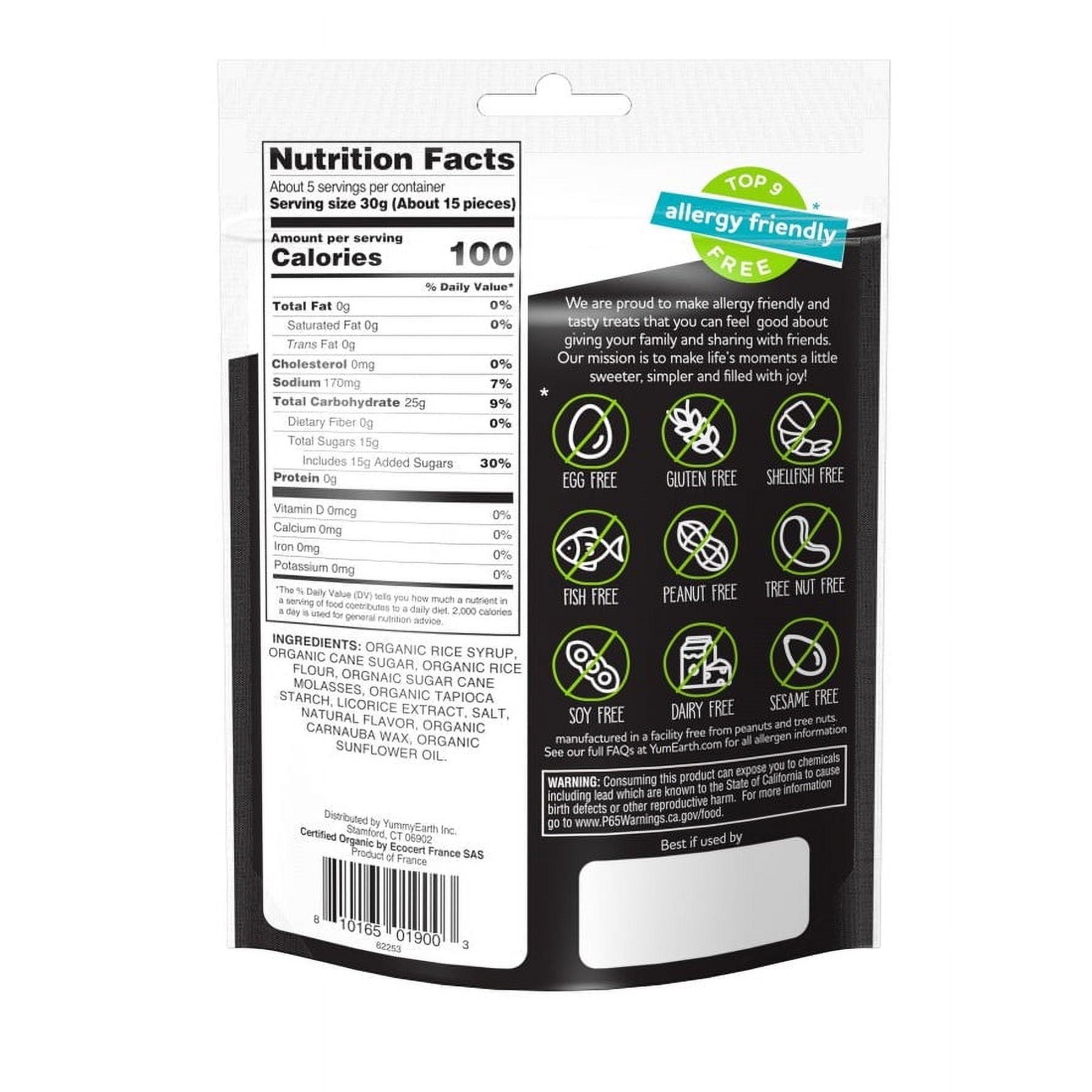 YumEarth Organic Licorice, Black, 5 oz, pack of 2