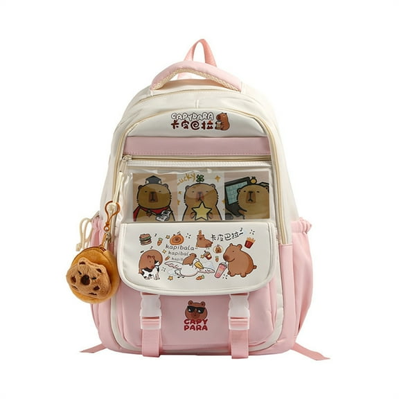 Yokua Cute Capybara Large Capacity Backpack School Bag For Students And Traveler