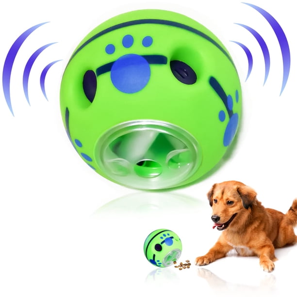 Wobble Giggle - Pelota para perros pequeños, juguete chirriante, bola indestructible para masticar cachorros para razas pequeñas (pequeña, 4,2 pulgadas)