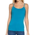 thumbnail image 1 of Juniors Solid Plain Adjustable Spaghetti Strap Layering Cropped Camisole Tank Top (Ocean Turquoise, L), 1 of 4
