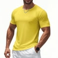 thumbnail image 2 of Mesh Workout Shirts for Men Casual Quick Dry Athletic Short Sleeve crew neck T-Shirts Lightweight Moisture Wicking Activewear Yellow S, 2 of 8
