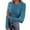 #0173-Blue, variant on Long Sleeve Shirts for Women Slim Fitted Stretchy Crewneck Knit Sweaters Women's Heart Print Ribbed Tops Fall Gift Casual