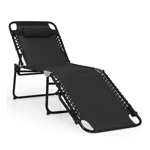 FASCK Foldable Recline Lounge Chair with Adjustable Backrest & Footrest, Outdoor Portable Recliner for Patio, Beach, Camping, Garden
