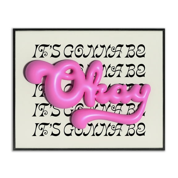 Stupell Industries Gonna Be Okay Typography Text & Numbers Painting Black Framed Art Print Wall Art, 14 x 11
