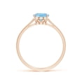 thumbnail image 2 of ANGARA Natural Oval Solitaire 1 ct Aquamarine Engagement Ring in 14K Rose Gold for Women (Size-8x6mm) | March Birthstone, Birthday, Anniversary, Jewelry Gift for Women | Natural Aquamarine Ring, 2 of 9