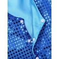 thumbnail image 6 of Doomiva Boys Girls Sequins Vest Hip Hop Jazz Modern Dance Top Waistcoat Jacket Performance Party Costume with Hat Blue 5-6, 6 of 7