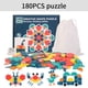 thumbnail image 3 of Kit De Bloques De Madera De Rompecabezas 180Pcs-Set Natural Durable Seguro Práctico Interesante Colorido Diferentes Formas S Juguete Educativo De Madera Con 24 Tarjetas Bolsa De Almacenamiento Eigraketly FN002594-00, 3 of 5