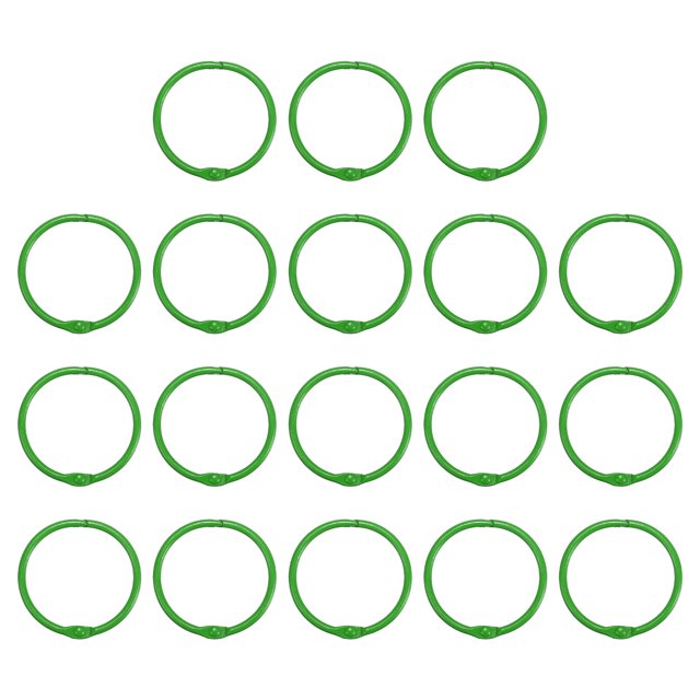 Unique Bargains 45mm Loose Leaf Binder Rings, 18 Pack 3mm Metal Flash Card Book Binding Rings for Key Chain Card, Green