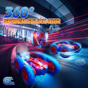 Carsky Spider Remote Control Stunt Car for Kids 5-12, 360° Spin RC Car w/ Smokes & Light, Rechargeable Double-Sided 4WD Off-Road Indoor Outdoor Toys, Gift for Boys Girls 5-7 8-12