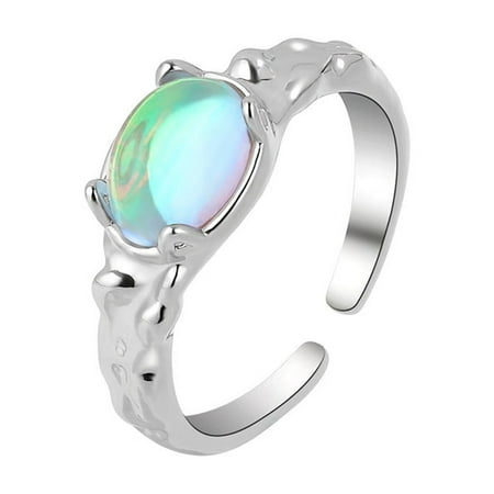 

Opal Open Ring Retro High End Index Finger Ring Light Cold Style Ring Open Adjustable Index Finger Ring Ocean Rings for Teen Girls Adjustable Ring Rings for Teen Girls Size 5 Hand Rings for Women Set