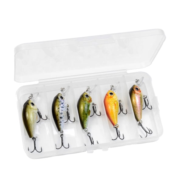 Cebos LIXADA - Juego de 5 señuelos de pesca para cuerpo duro con anzuelo triple, cebo de natación re Lixada Cebos
