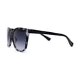 thumbnail image 3 of Womens Minimal Simple Horn Rim Marble Pattern Plastic Sunglasses White Pink Tortoise Smoke, 3 of 4