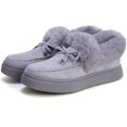 thumbnail image 2 of YAZI Winter Flat Boots Warm Durable Shoes Casual Fashion Fur Lining Ankle Snow Boots Loafer Flats Platform Thick Plush Shoes for Women, 2 of 7