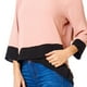 thumbnail image 4 of Blusa Manga Larga Bicolor Casual Mujer Rosa Ligera Cruzada rosa XL Incógnita 550314, 4 of 6