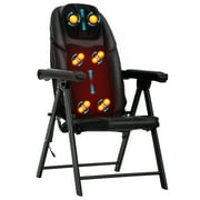 Massage Chair Back Massager Shiatsu Kneading Heat Function Folding Adjustable Portable Seat Vibration Seat Massager For Home Office,Black