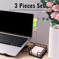 thumbnail image 4 of Shiyou-porte-Notes Adhésif pour Bureau, 1 PCS Porte-Notes Adhésif Noir avec 2 Pcs Tableau Mémo pour Moniteur d'Ordinateur pour Bureau, Distributeur de Notes Adhésif pour Bureau Accessoires de Bureau Message Dortoir, 4 of 4