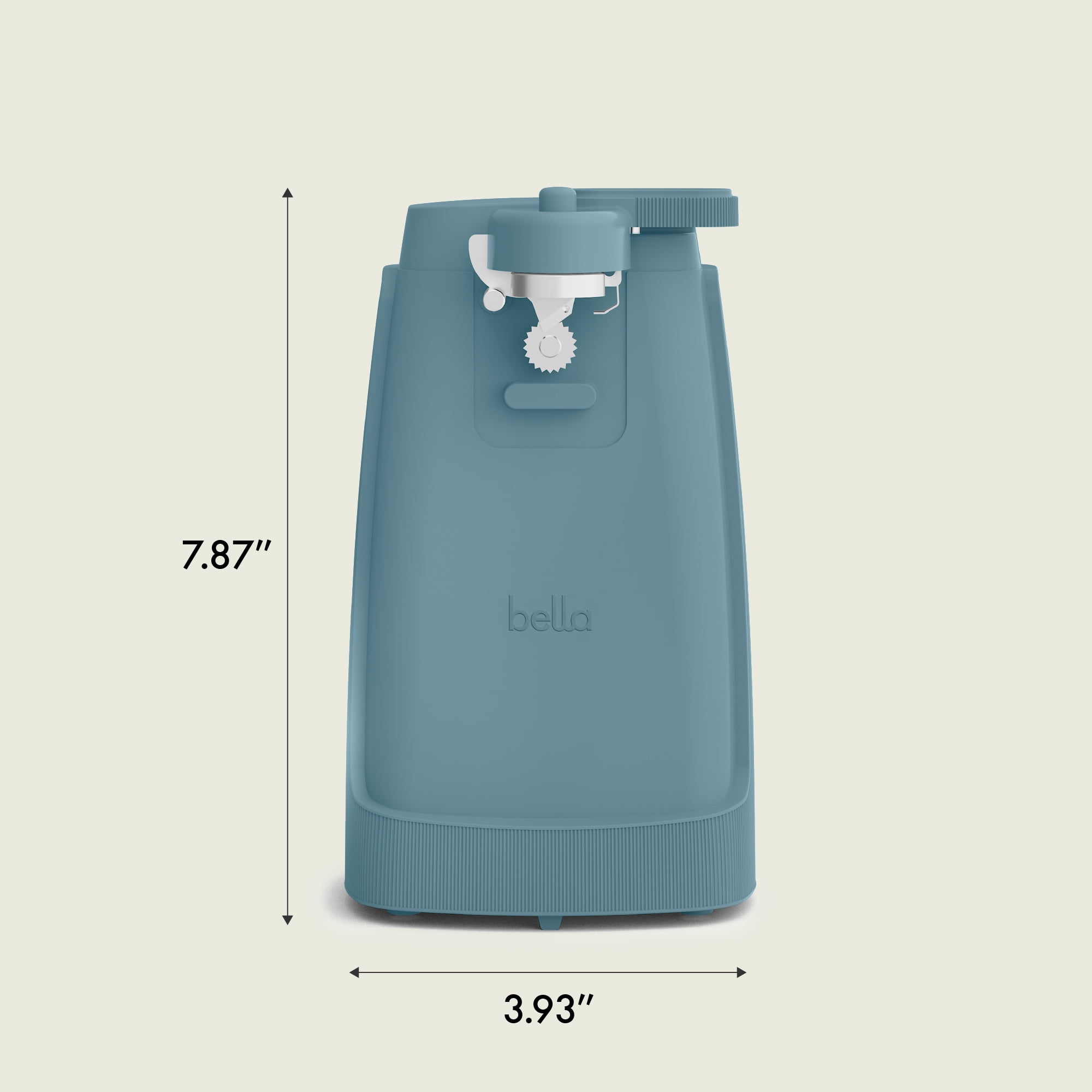 bella Electric Can Opener with Stainless Steel Cutting Blade and Cord Storage, Surf