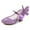 Purple, variant on Esaierr Toddler Kids Girls Dress Shoes Little Big Girls Mary Jane Wedding Flower Bridesmaids Heels Glitter Princess Shoes