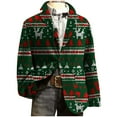 thumbnail image 3 of oelaio Men's Corduroy Suit Jackets Ugly Christmas Blazers One Button Slim Fit Sport Coat Business Casual Lapel Single Breasted Xmas Graphic Blazer Jackets Xmas Holiday Party Outfits Green XXXL, 3 of 8