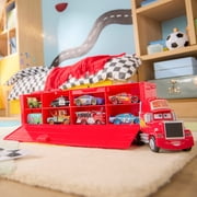 Disney Store Official Mack Hauler Play Set - Light & Sound Mack Carrier with 8 Pullback Die Cast Vehicles - Red, Fillmore, Lightning McQueen, Bobby Swift, Cal Weathers, Sarge, Sheriff & Tow Mater