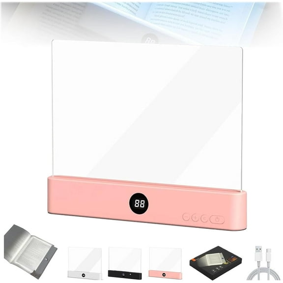 Smart LED Book Light, Book Lights for Reading at Night, 2026 New Rechargeable Clear Full Page Reading Light 3 Colors & Timer Dimmable Panel, for Night Readers