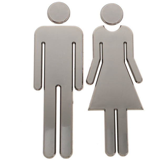 par de letreros de identificación de baño para hombres y mujeres. Letreros de identificación de baño.