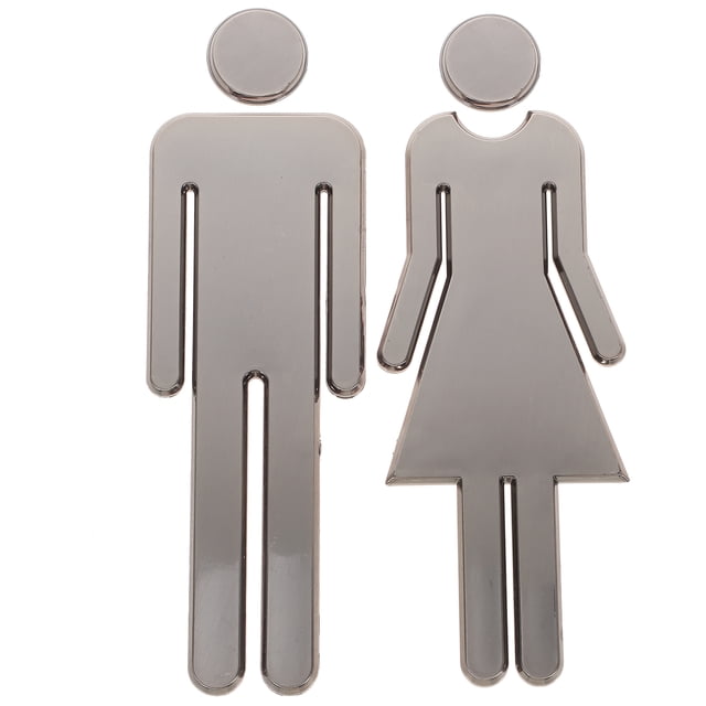 par de letreros de identificación de baño para hombres y mujeres. Letreros de identificación de baño.
