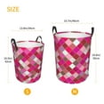 thumbnail image 5 of XMXT Collapsible Laundry Basket, Fuchsia Mosaic Print Waterproof Laundry Hampers Storage Baskets Dirty Clothes Hamper, 40L, 5 of 8