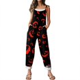 thumbnail image 6 of Stralyhd Bat Print Womens Overalls Halloween Party Sleeveless Jumpsuit Ghost Jumpsuits with Pockets Spooky Horror Print Long Pants Yellow M, 6 of 7