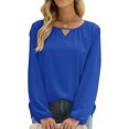 thumbnail image 4 of 2025 New Fashion Plus Size Plus Size Tops For Women Summer Sexy V-Neck Blouse Casual Loose Long Sleeve Blouse, 4 of 7