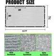 thumbnail image 2 of 70% Aluminum Shade Cloth 13 FT x 14 FT，Silver Tarps Fabric Privacy Screen Pet Shade Car Cover Patio Garden Pergola Cover Canopy with Grommets and Ball Bungee, Aluminum Foil Shade Net, 2 of 8