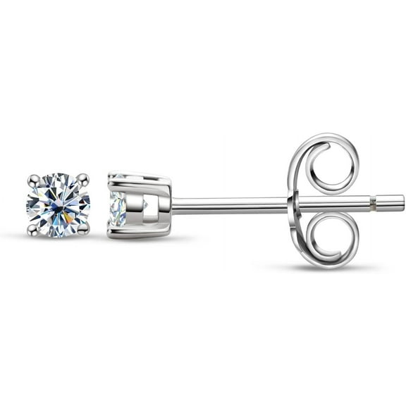"Certified Moissanite Stud Earrings – 3MM-6.5MM, D Color VVS1, 925 Sterling Silver, 18K Gold Plated Earrings for Men & Women"
