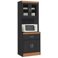 thumbnail image 2 of Contemporary Home Living 70" Black and Beige Enclosed Kitchen Storage Cabinet, 2 of 2