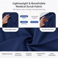 thumbnail image 5 of Scrubs Sets for Women Solid Quick-Dry Breathable Short Sleeve V-Neck Top & Tapered Work Pants Medical Nurse Uniform with Pockets - Navy - S, 5 of 8