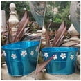 thumbnail image 1 of OULII Pot de Fleurs Rustique en Fer Bleu Simple Arrangement Floral 1Ensemble, 1 of 8