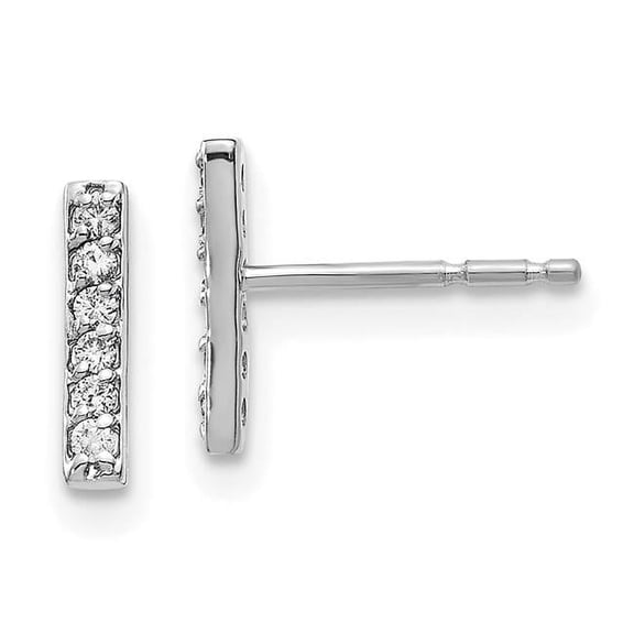 14k White Gold Diamond Bar Earrings XE3075WA