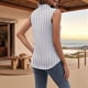 thumbnail image 5 of Camisas Sin Mangas con Botones para Mujer, Blusas Informales de Negocios con Cuello en V y Cuello Halter. Azul XXL, 5 of 8