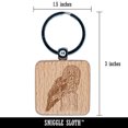 thumbnail image 2 of Wise Great Gray Owl Square Keychain Charm Tag - Engraved Wood, 2 of 6