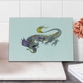 thumbnail image 2 of Japanese Dragon Cutting Board, Far Eastern Beast Fiery Monster with Scales Fangs and Tail, Decorative Tempered Glass Cutting and Serving Board, Small Size, Grey Violet Yellow, by Ambesonne, 2 of 5