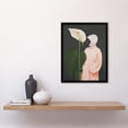thumbnail image 4 of Peace Lily Sensation Oil Painting Grey Green Pink Woman with a Single Giant Flower Art Print Framed Poster Wall Decor 12x16 inch, 4 of 5