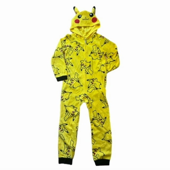 Pokemon Boys Pikachu Union Suit Pajamas Size 8/10