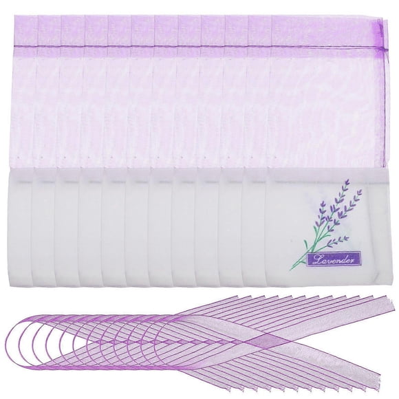 30pcs Empty Sachets Bag Flower Printing Fragrance Lavender Sachet Bag Purse (New Style) - Deep Purple